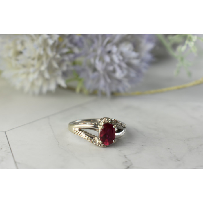 Sky Jewelry Серебряное кольцо 925 пробы с Топазом и Бриллиантами