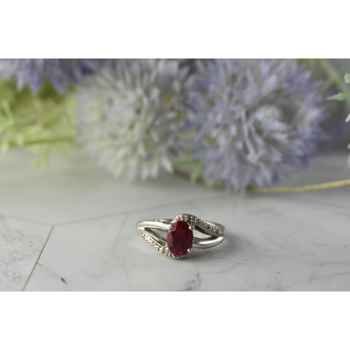 Sky Jewelry Серебряное кольцо 925 пробы с Топазом и Бриллиантами