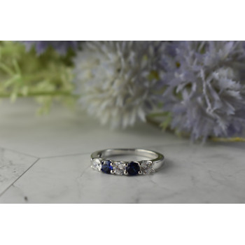 Sky Jewelry Серебряное кольцо с синими Топазами и Фианитами