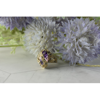 Sky Jewelry Винтажное Серебряное кольцо с Фиолетовым Турмалином и камнями Морион 925 проба