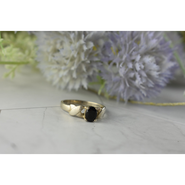 Sky Jewelry Серебряное кольцо с  камнем Черная шпинель 925 проба