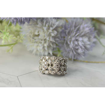 Sky Jewelry Серебряное кольцо с камнями Бесцветный Турмалин  *АХРОИТ