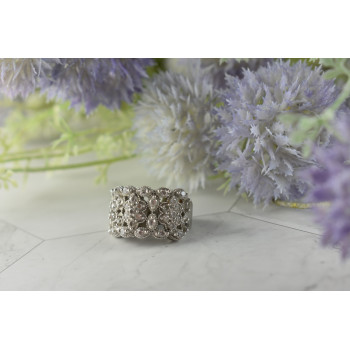 Sky Jewelry Серебряное кольцо с камнями Бесцветный Турмалин  *АХРОИТ