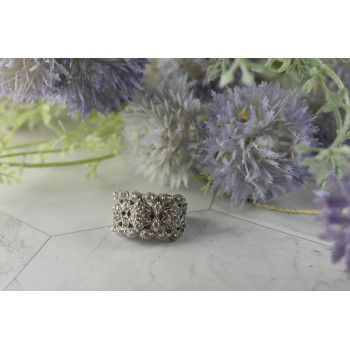 Sky Jewelry Серебряное кольцо с камнями Бесцветный Турмалин  *АХРОИТ