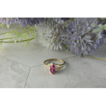 Sky Jewelry Серебряное кольцо с камнем Розовая Шпинель и Фианитами