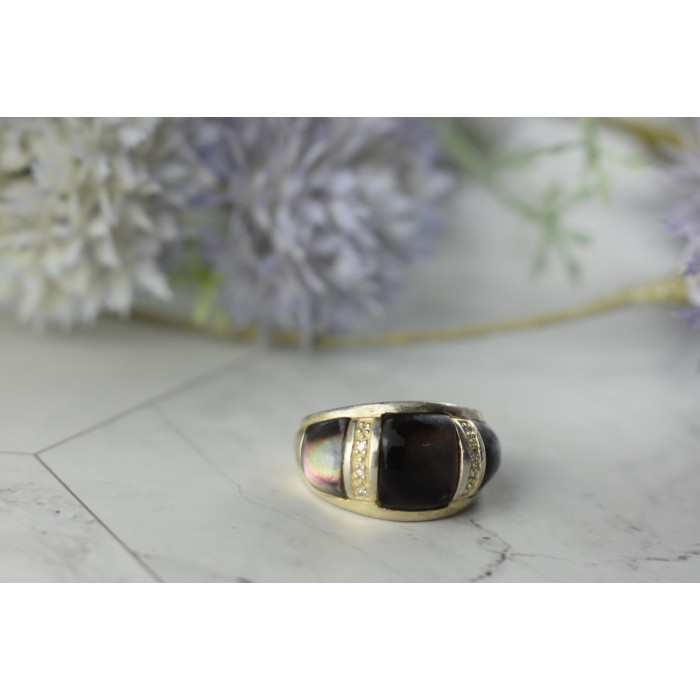 Sky Jewelry Серебряное кольцо со вставками из Перламутра 925 проба