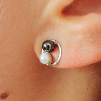 Sky Jewelry Золотые серьги-гвоздики  10К (417 проба) с Жемчугом