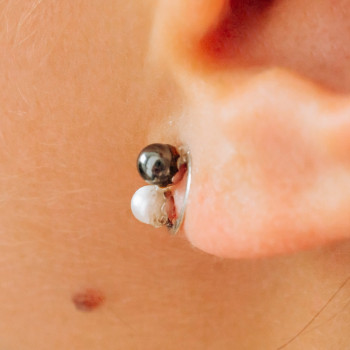 Sky Jewelry Золотые серьги-гвоздики  10К (417 проба) с Жемчугом