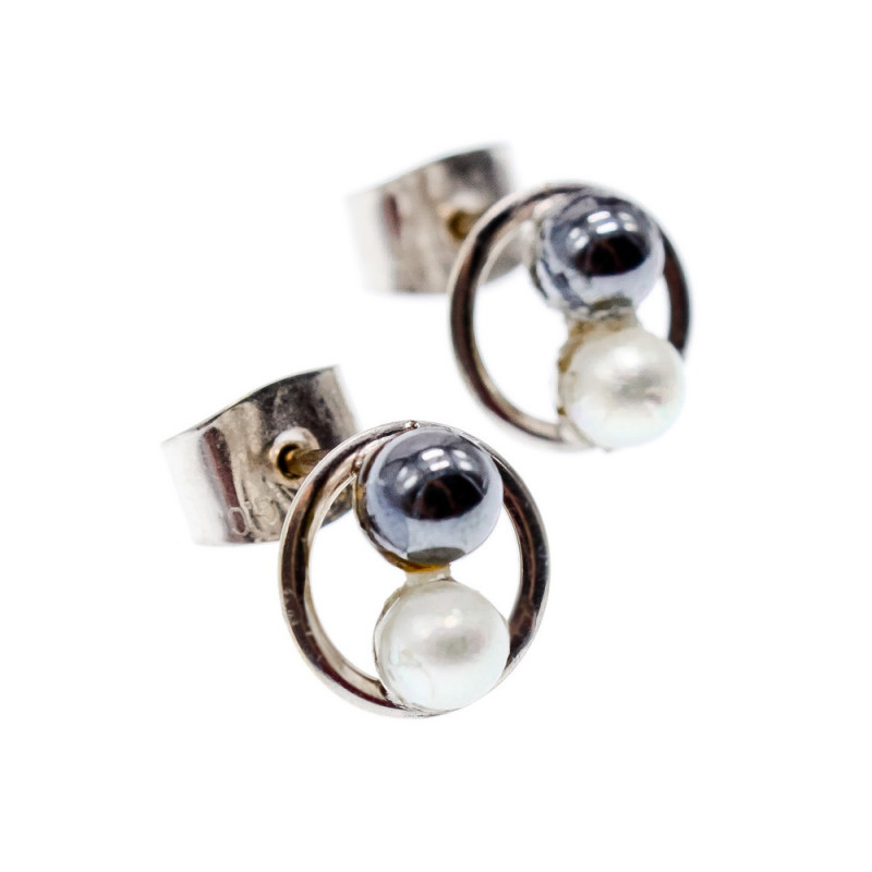 Sky Jewelry Золотые серьги-гвоздики  10К (417 проба) с Жемчугом