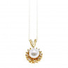 Sky Jewelry Золотая цепочка 14К (585  проба) с кулоном  Жемчуг и Бриллианты