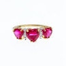 Sky Jewelry Золотое кольцо с Рубинами  и Бриллиантом   10К ( 417 проба )  *Сердце*