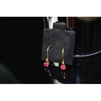 Sky Jewelry Золотые серьги 10К ( 417 проба)  с Рубином и Бриллиантом