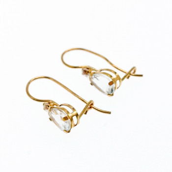 Sky Jewelry Золотые серьги 10К (417 проба)  с  Аквамарином и Бриллиантом