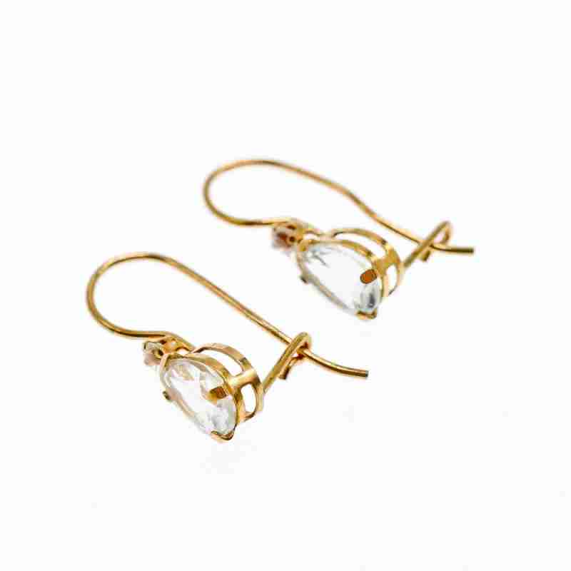 Sky Jewelry Золотые серьги 10К (417 проба)  с  Аквамарином и Бриллиантом