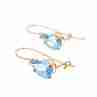 Sky Jewelry Золотые серьги 10К (417 проба) с Топазом и Бриллиантами