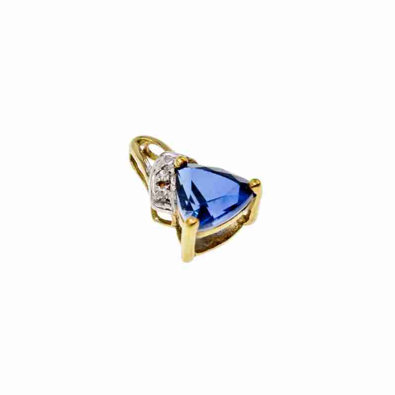Sky Jewelry Золотой кулон с Топазом *Лондон* и Бриллиантом