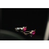 Sky Jewelry Золотые серьги 10К ( 417 проба)  с Рубином и Бриллиантом *Сердце