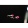 Sky Jewelry Золотые серьги 10К ( 417 проба)  с Рубином и Бриллиантом *Сердце