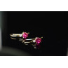 Sky Jewelry Золотые серьги 10К ( 417 проба)  с Рубином и Бриллиантом *Сердце