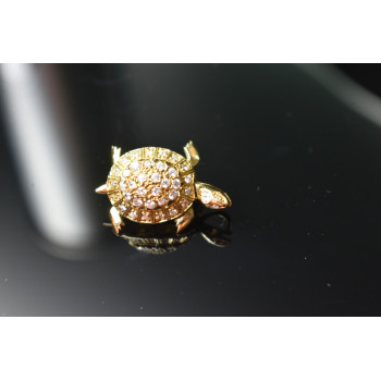 Sky Jewelry Серебряная брошь в позолоте с Фианитами *Черепаха