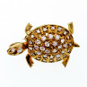 Sky Jewelry Серебряная брошь в позолоте с Фианитами *Черепаха
