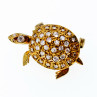 Sky Jewelry Серебряная брошь в позолоте с Фианитами *Черепаха