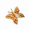 Sky Jewelry Серебряная брошь в позолоте с камнями Гошенит (берилл)  *Бабочка
