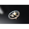 Sky Jewelry Серебряная брошь с Жемчугом и Фианитом