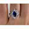 Sky Jewelry Серебряное кольцо с сапфиром и фианитами