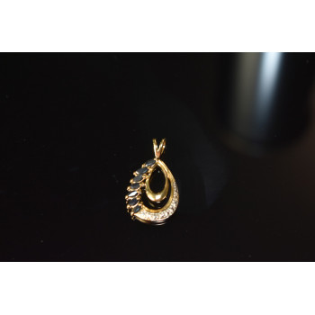 Sky Jewelry Серебряный кулон в позолоте с Сапфирами