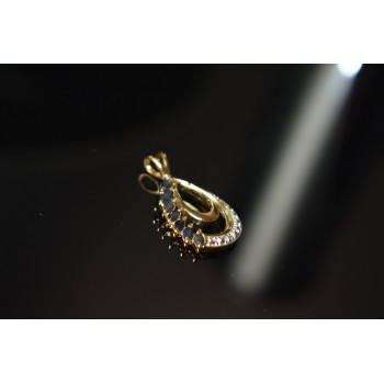 Sky Jewelry Серебряный кулон в позолоте с Сапфирами