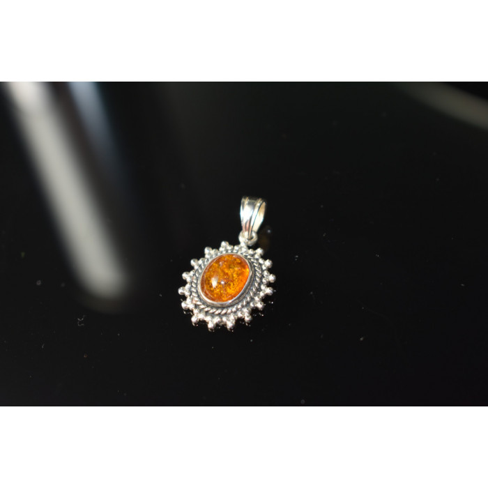 Sky Jewelry Серебряный кулон 925 проба с  Янтарем