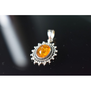 Sky Jewelry Серебряный кулон 925 проба с  Янтарем