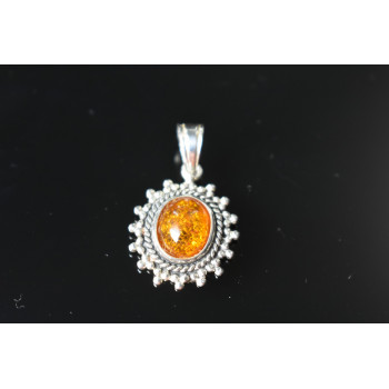 Sky Jewelry Серебряный кулон 925 проба с  Янтарем