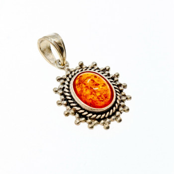 Sky Jewelry Серебряный кулон 925 проба с  Янтарем