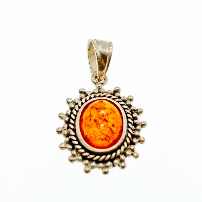 Sky Jewelry Серебряный кулон 925 проба с  Янтарем