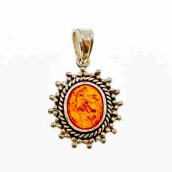 Sky Jewelry Серебряный кулон 925 проба с  Янтарем