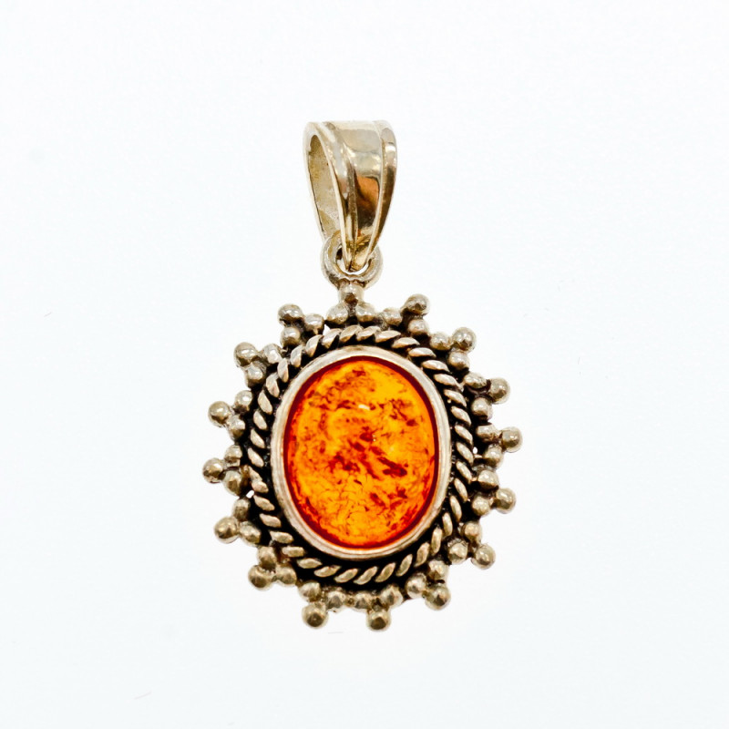 Sky Jewelry Серебряный кулон 925 проба с  Янтарем