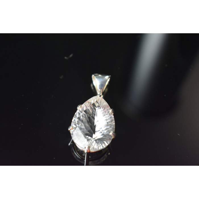 Sky Jewelry Серебряный кулон 925 пробы с камнем Ахроит (белый Турмалин)