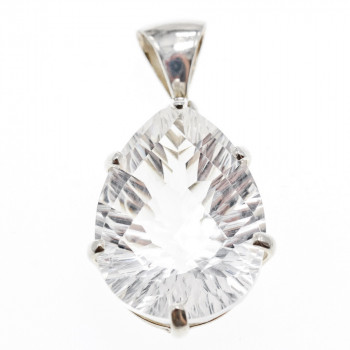 Sky Jewelry Серебряный кулон 925 пробы с камнем Ахроит (белый Турмалин)