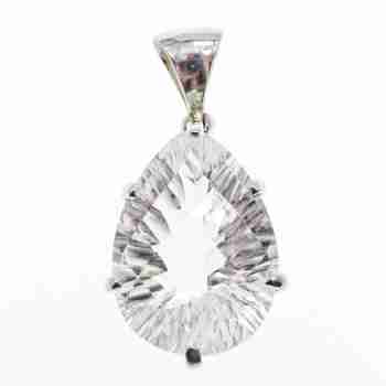 Sky Jewelry Серебряный кулон 925 пробы с камнем Ахроит (белый Турмалин)