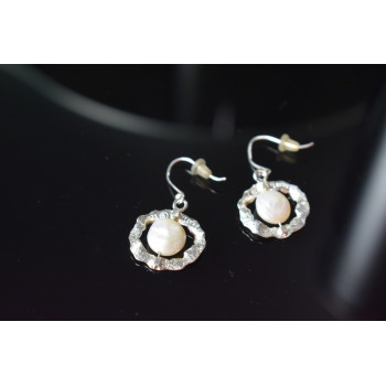 Sky Jewelry Серебряные серьги с Жемчугом 925 проба *Ракушка*