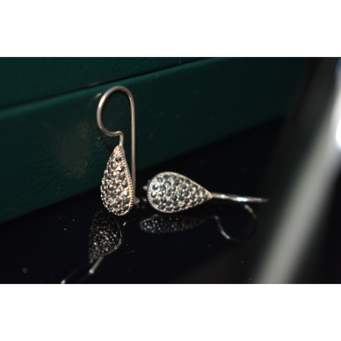 Sky Jewelry Винтажные Серебряные серьги 925 проба с Марказитом