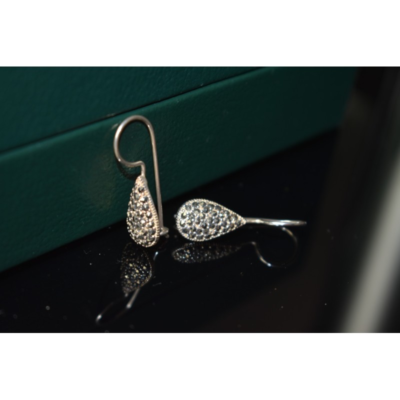 Sky Jewelry Винтажные Серебряные серьги 925 проба с Марказитом