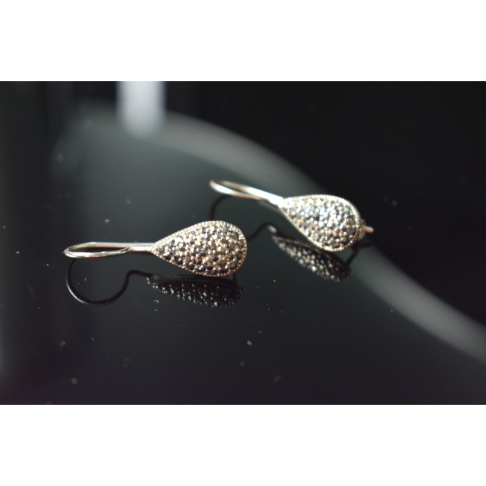 Sky Jewelry Винтажные Серебряные серьги 925 проба с Марказитом