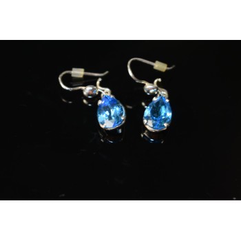 Sky Jewelry Серебряные Серьги с Голубым Топазом