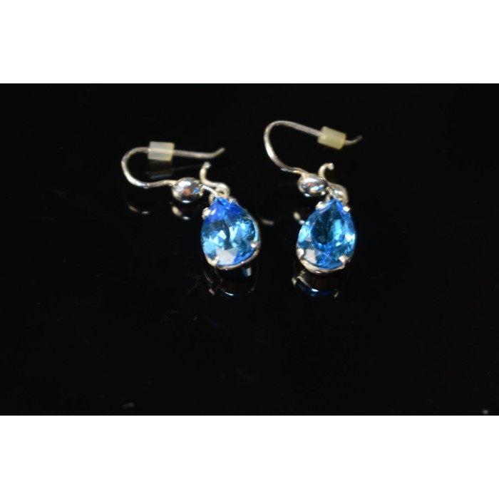 Sky Jewelry Серебряные Серьги с Голубым Топазом