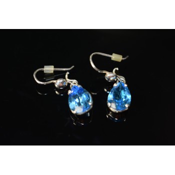 Sky Jewelry Серебряные Серьги с Голубым Топазом
