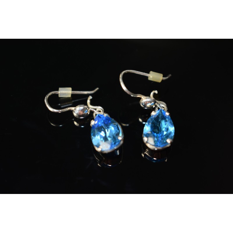 Sky Jewelry Серебряные Серьги с Голубым Топазом