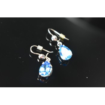 Sky Jewelry Серебряные Серьги с Голубым Топазом